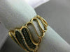 ESTATE LARGE 1.59CT DIAMOND & AAA ORANGE SAPPHIRE 18K 2 TONE GOLD 3D WAVE RING
