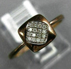 ESTATE .08CT DIAMOND 14KT ROSE & BLACK GOLD 3D CLASSIC SQUARE PAVE LOVE FUN RING