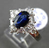 ESTATE 2.41CT DIAMOND & AAA SAPPHIRE 18KT WHITE GOLD 3D OVAL ENGAGEMENT RING