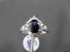 ESTATE 2.41CT DIAMOND & AAA SAPPHIRE 18KT WHITE GOLD 3D OVAL ENGAGEMENT RING