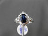 ESTATE 2.41CT DIAMOND & AAA SAPPHIRE 18KT WHITE GOLD 3D OVAL ENGAGEMENT RING