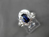 ESTATE 2.41CT DIAMOND & AAA SAPPHIRE 18KT WHITE GOLD 3D OVAL ENGAGEMENT RING