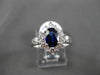 ESTATE 2.41CT DIAMOND & AAA SAPPHIRE 18KT WHITE GOLD 3D OVAL ENGAGEMENT RING
