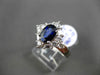 ESTATE 2.41CT DIAMOND & AAA SAPPHIRE 18KT WHITE GOLD 3D OVAL ENGAGEMENT RING