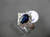 ESTATE 2.41CT DIAMOND & AAA SAPPHIRE 18KT WHITE GOLD 3D OVAL ENGAGEMENT RING