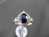 ESTATE 2.41CT DIAMOND & AAA SAPPHIRE 18KT WHITE GOLD 3D OVAL ENGAGEMENT RING