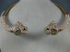 EXTRA LARGE 25.87CT PINK DIAMOND & EMERALD 18KT ROSE GOLD HAPPY TIGER NECKLACE