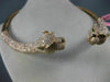 EXTRA LARGE 25.87CT PINK DIAMOND & EMERALD 18KT ROSE GOLD HAPPY TIGER NECKLACE