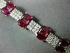 ESTATE WIDE & LONG 20.47CT DIAMOND & AAA RUBY 18KT WHITE GOLD 3D TENNIS BRACELET