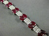ESTATE WIDE & LONG 20.47CT DIAMOND & AAA RUBY 18KT WHITE GOLD 3D TENNIS BRACELET