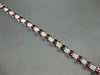 ESTATE WIDE & LONG 20.47CT DIAMOND & AAA RUBY 18KT WHITE GOLD 3D TENNIS BRACELET