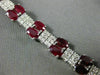 ESTATE WIDE & LONG 20.47CT DIAMOND & AAA RUBY 18KT WHITE GOLD 3D TENNIS BRACELET