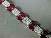 ESTATE WIDE & LONG 20.47CT DIAMOND & AAA RUBY 18KT WHITE GOLD 3D TENNIS BRACELET