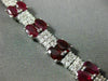 ESTATE WIDE & LONG 20.47CT DIAMOND & AAA RUBY 18KT WHITE GOLD 3D TENNIS BRACELET