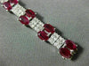 ESTATE WIDE & LONG 20.47CT DIAMOND & AAA RUBY 18KT WHITE GOLD 3D TENNIS BRACELET