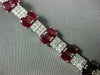 ESTATE WIDE & LONG 20.47CT DIAMOND & AAA RUBY 18KT WHITE GOLD 3D TENNIS BRACELET