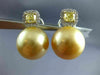 LARGE 1.5CT WHITE & YELLOW DIAMOND & AAA SOUTH SEA PEARL 18K WHITE GOLD EARRINGS