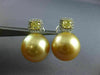 LARGE 1.5CT WHITE & YELLOW DIAMOND & AAA SOUTH SEA PEARL 18K WHITE GOLD EARRINGS