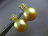 LARGE 1.5CT WHITE & YELLOW DIAMOND & AAA SOUTH SEA PEARL 18K WHITE GOLD EARRINGS