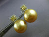 LARGE 1.5CT WHITE & YELLOW DIAMOND & AAA SOUTH SEA PEARL 18K WHITE GOLD EARRINGS