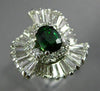 EXTRA LARGE 3.36CT DIAMOND & AAA TSAVORITE PLATINUM 3D OVAL BALLERINA LOVE RING