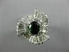 EXTRA LARGE 3.36CT DIAMOND & AAA TSAVORITE PLATINUM 3D OVAL BALLERINA LOVE RING