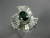 EXTRA LARGE 3.36CT DIAMOND & AAA TSAVORITE PLATINUM 3D OVAL BALLERINA LOVE RING