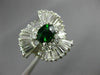 EXTRA LARGE 3.36CT DIAMOND & AAA TSAVORITE PLATINUM 3D OVAL BALLERINA LOVE RING