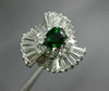 EXTRA LARGE 3.36CT DIAMOND & AAA TSAVORITE PLATINUM 3D OVAL BALLERINA LOVE RING