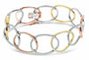 ESTATE WIDE 2.33CT DIAMOND 18K TRI COLOR GOLD CIRCULAR CLASSIC TENNIS BRACELET