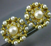 EXTRA LARGE 1.10CT DIAMOND & SOUTH SEA PEARL 18K YELLOW GOLD 3D FLOWER EARRINGS