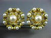 EXTRA LARGE 1.10CT DIAMOND & SOUTH SEA PEARL 18K YELLOW GOLD 3D FLOWER EARRINGS