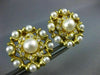 EXTRA LARGE 1.10CT DIAMOND & SOUTH SEA PEARL 18K YELLOW GOLD 3D FLOWER EARRINGS