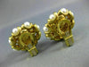 EXTRA LARGE 1.10CT DIAMOND & SOUTH SEA PEARL 18K YELLOW GOLD 3D FLOWER EARRINGS