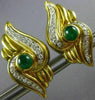 EXTRA LARGE 2.74CT DIAMOND & EMERALD 18KT 2 TONE GOLD LOVE KNOT CLIP ON EARRINGS