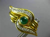EXTRA LARGE 2.74CT DIAMOND & EMERALD 18KT 2 TONE GOLD LOVE KNOT CLIP ON EARRINGS