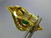 EXTRA LARGE 2.74CT DIAMOND & EMERALD 18KT 2 TONE GOLD LOVE KNOT CLIP ON EARRINGS