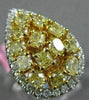 WIDE 2.48CT WHITE & FANCY YELLOW DIAMOND 18KT TWO TONE GOLD 3D ANNIVERSARY RING