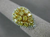 WIDE 2.48CT WHITE & FANCY YELLOW DIAMOND 18KT TWO TONE GOLD 3D ANNIVERSARY RING