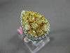 WIDE 2.48CT WHITE & FANCY YELLOW DIAMOND 18KT TWO TONE GOLD 3D ANNIVERSARY RING