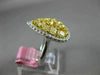 WIDE 2.48CT WHITE & FANCY YELLOW DIAMOND 18KT TWO TONE GOLD 3D ANNIVERSARY RING