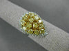 WIDE 2.48CT WHITE & FANCY YELLOW DIAMOND 18KT TWO TONE GOLD 3D ANNIVERSARY RING