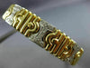 ESTATE WIDE .75CT DIAMOND 18KT WHITE & YELLOW GOLD LOVE BANGLE BRACELET #26481