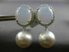LARGE 11CT DIAMOND AAA BLUE CHALCEDONY & SOUTH SEA PEARL 18K WHITE GOLD EARRINGS