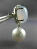 LARGE 11CT DIAMOND AAA BLUE CHALCEDONY & SOUTH SEA PEARL 18K WHITE GOLD EARRINGS