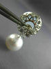 LARGE 11CT DIAMOND AAA BLUE CHALCEDONY & SOUTH SEA PEARL 18K WHITE GOLD EARRINGS