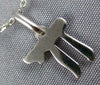 ESTATE SMALL 14KT WHITE GOLD 3D CLASSIC CHAI LIFE PENDANT #526