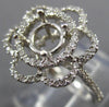 ESTATE .50CT DIAMOND 14K WHITE GOLD FLOWER ROUND HALO SEMI MOUNT ENGAGEMENT RING