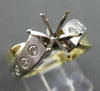 ESTATE .35CT DIAMOND 14KT TWO TONE GOLD ETOILE SEMI MOUNT ENGAGEMENT RING #14822