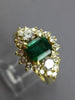 ESTATE WIDE 1.82CT DIAMOND & AAA EMERALD 18KT YELLOW GOLD ENGAGEMENT RING #26466